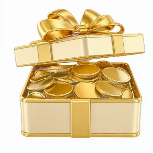 Gift box with coins — Kingdom